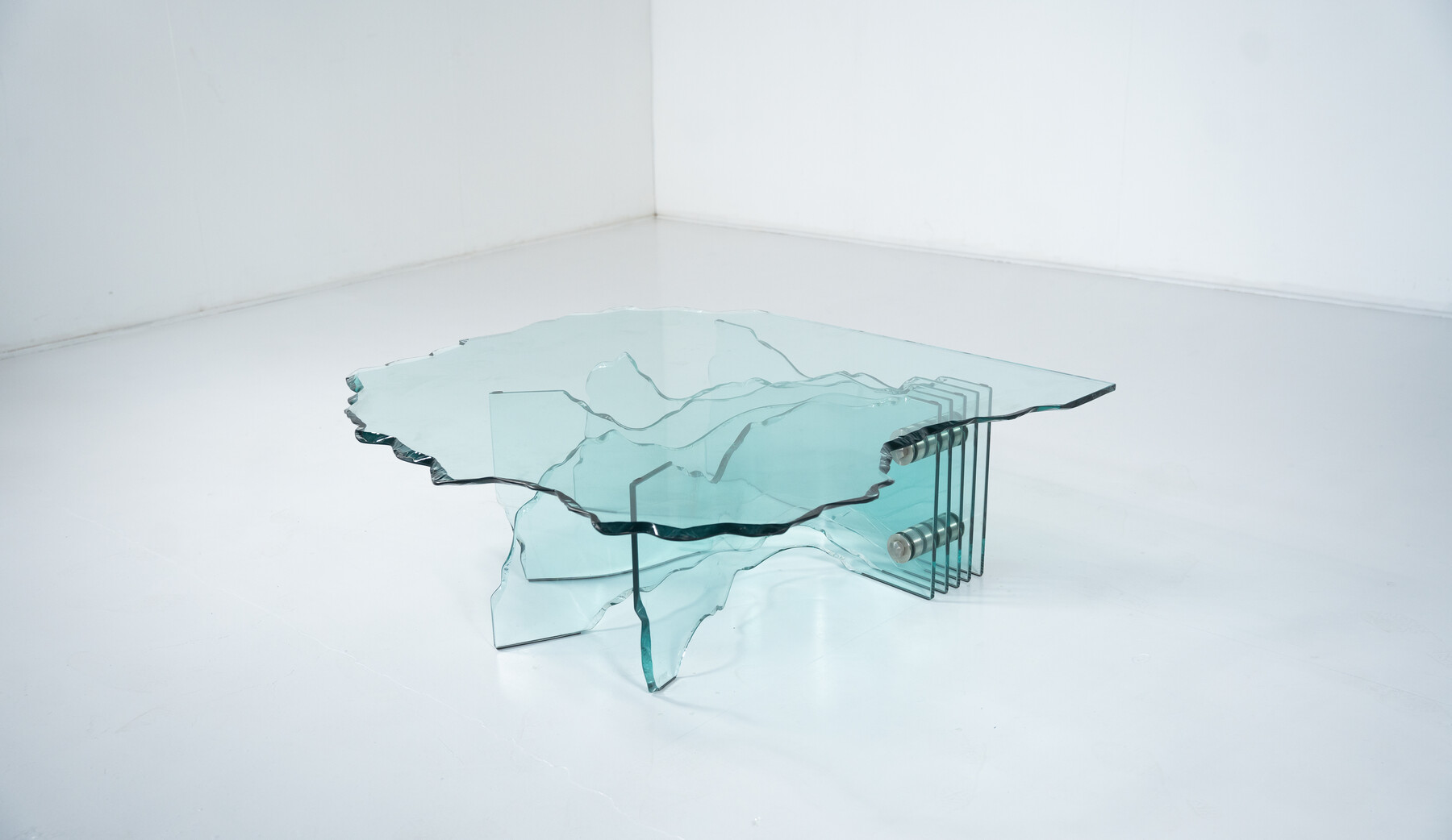 Shell Coffee Table by Danny Lane for Fiam, Glass, 1980s