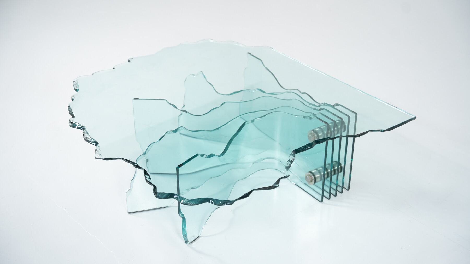 Shell Coffee Table by Danny Lane for Fiam, Glass, 1980s