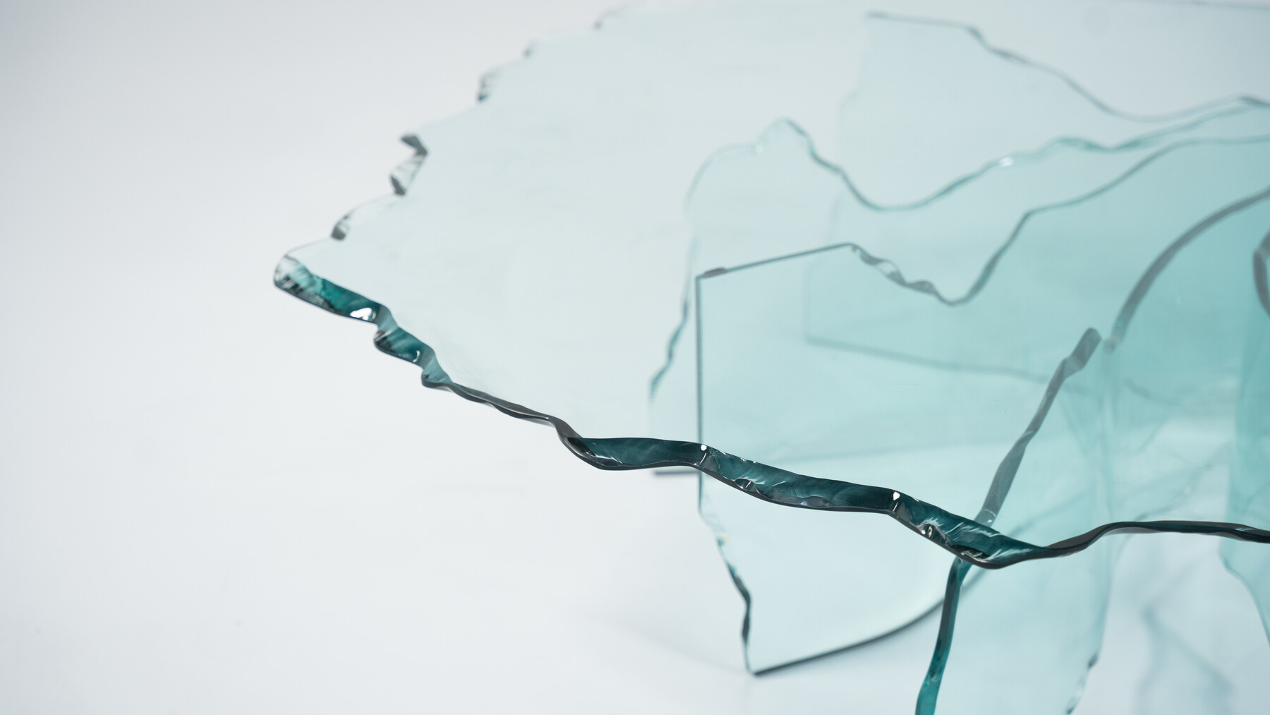 Shell Coffee Table by Danny Lane for Fiam, Glass, 1980s
