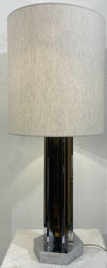 Silver and gold metal lamp, Italy from the 1970s