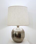 Silver Enamelled Ceramic Table Lamp, 1970s