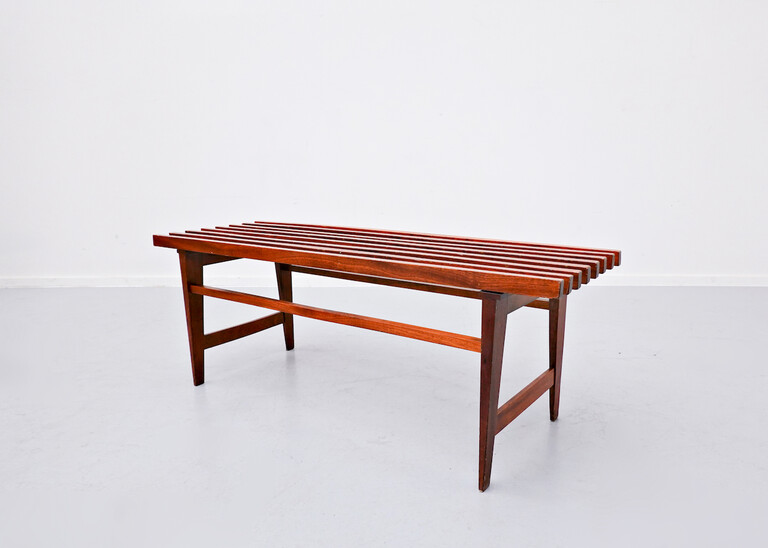 Slatted Bench, Teak, Italy, 1960s