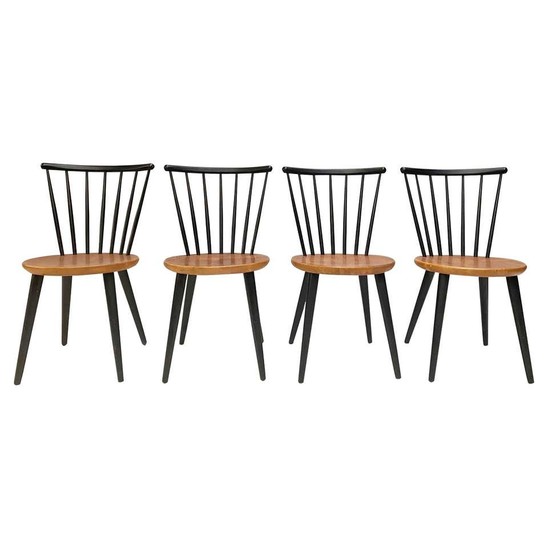 Spindle Back Dining Chairs In The Style Of Ilmari Tapiovaara,1960