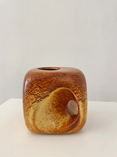 Square Vase By Bertoncello Ceramiche D’Arte,Italy, 1960s