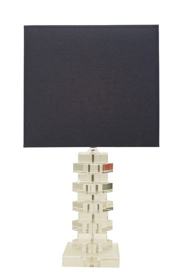 Stacked Glass And Chrome Table Lamp