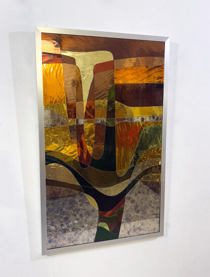 Stained Glass Pannel by Pierre Majerus, 1989 