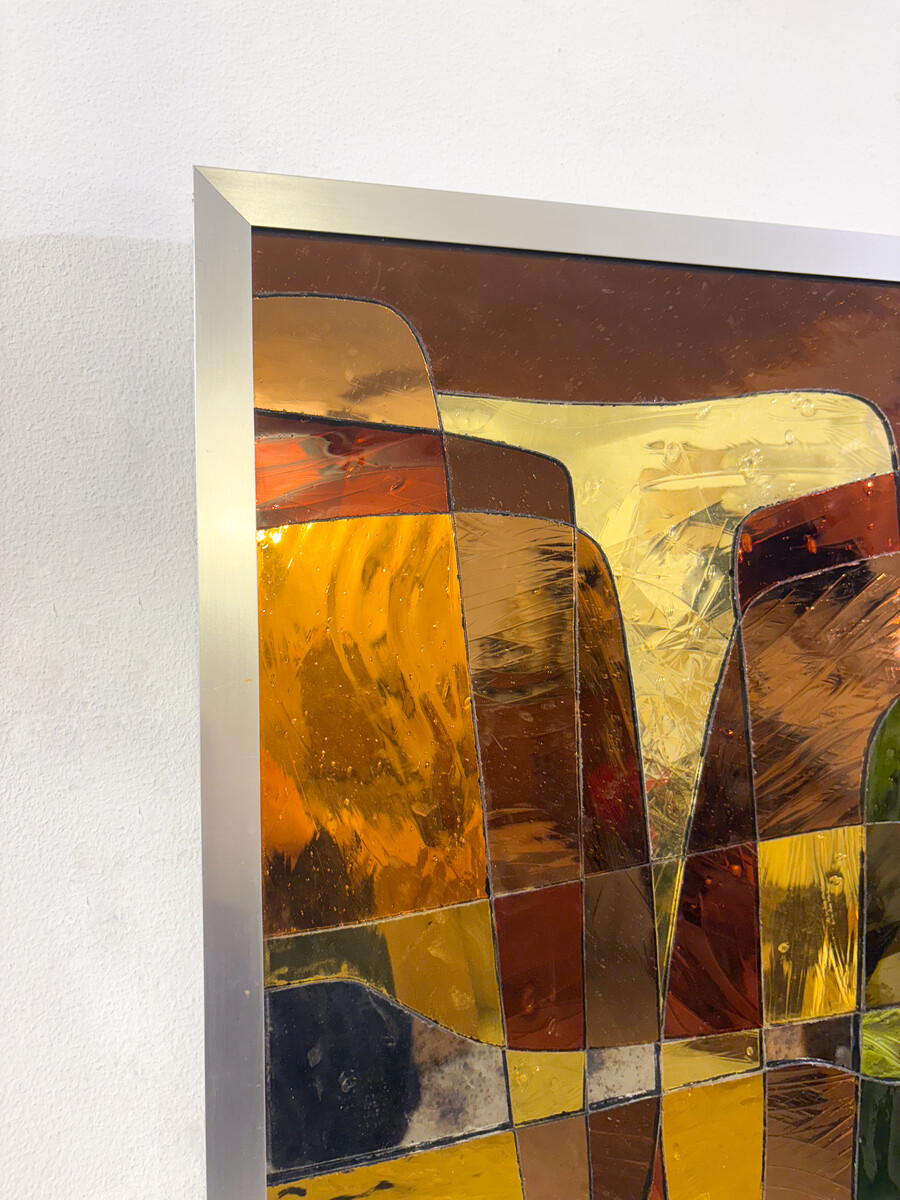 Stained Glass Pannel by Pierre Majerus, 1989 