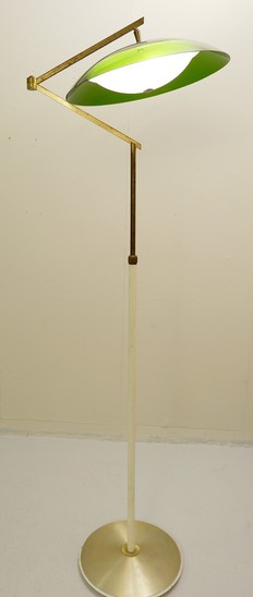 Stilux Italian Articulating Floor Lamp With Green Plexi Shade