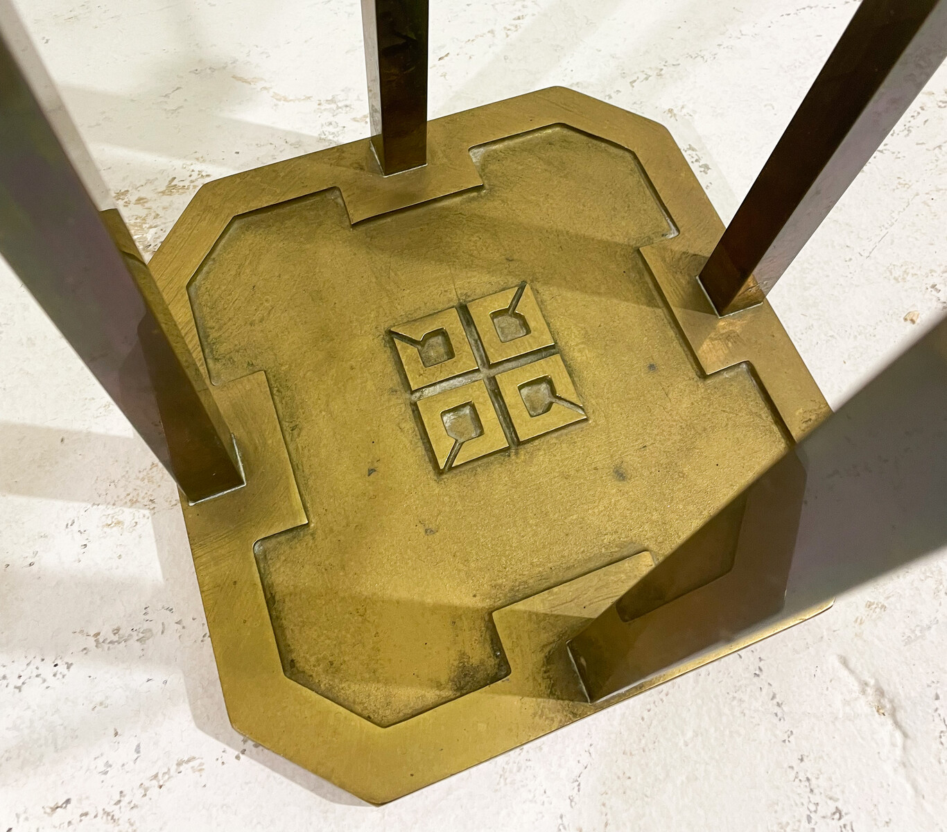 T18 Side Table by Peter Ghyczy, Brass and Glass, 1970s