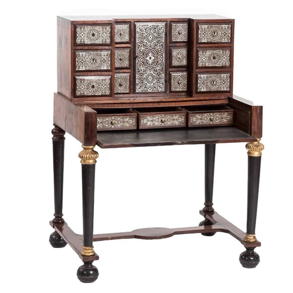 Timeless 18th Century Rosewood And Tin Marquetry Writing Desk
