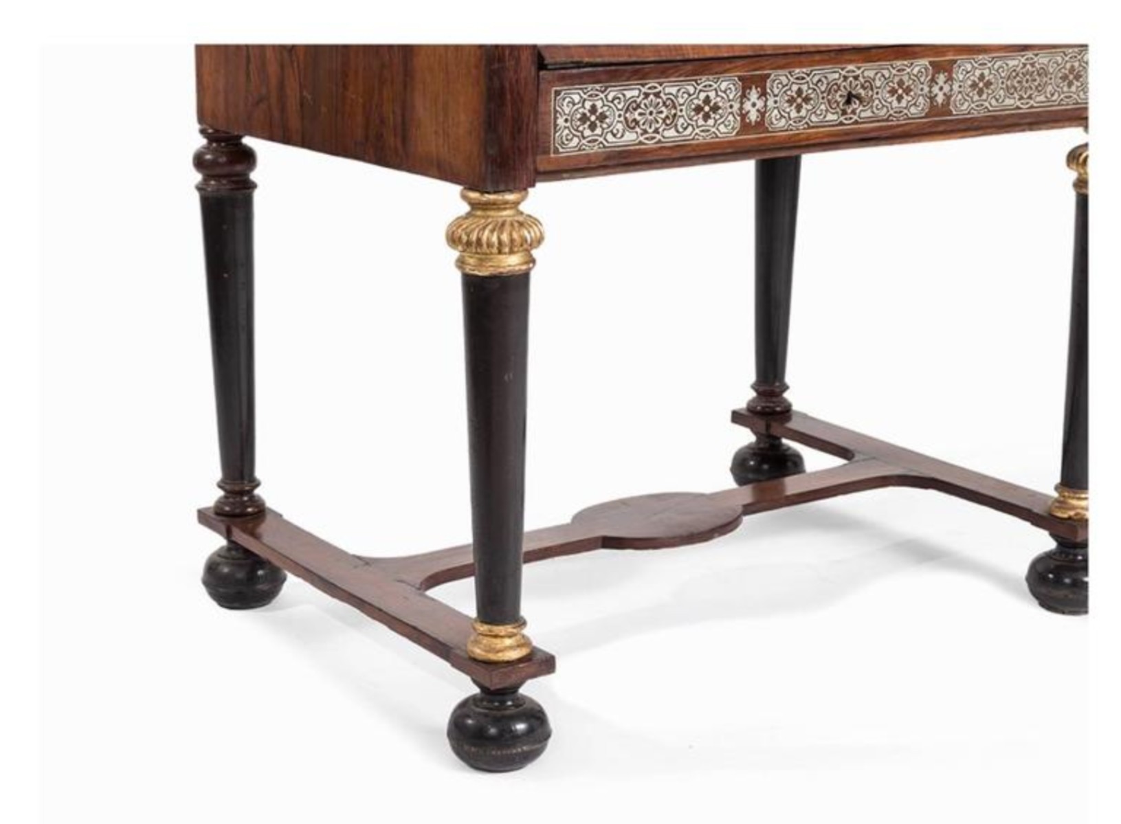 Timeless 18th Century Rosewood And Tin Marquetry Writing Desk