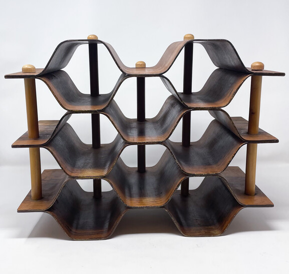 Torsten Johansson Wine Rack / Bottle Stand Produced by AB Formträ, Sweden, 1950s