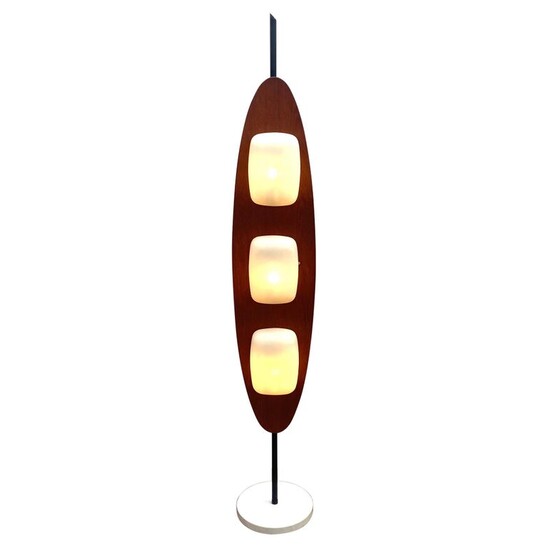 Totem  Floor Lamp by Goffredo Reggiani, Wood, Marble and Opaline, Italy, 1970s