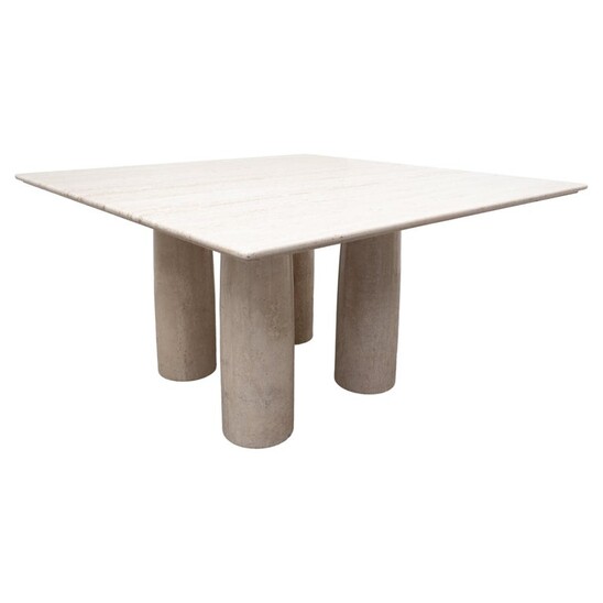 Travertin Dining Table Il Colonnato by Mario Bellini for Cassina, 1970s