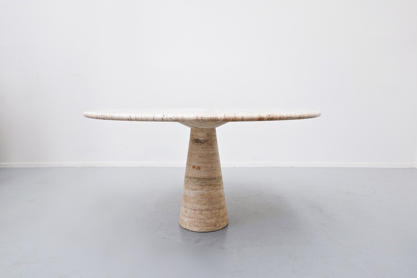 Travertine dining table by Angelo Mangiarotti