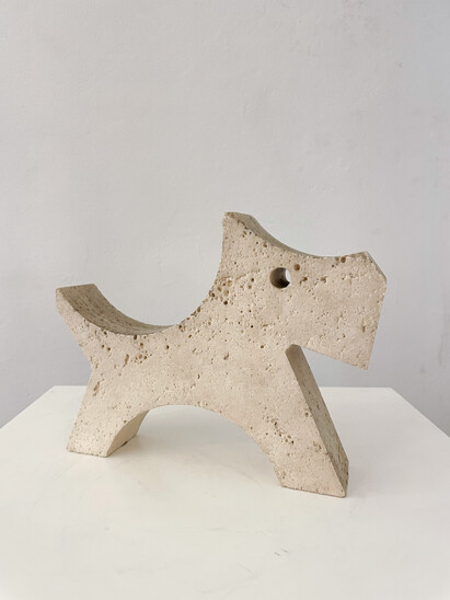 Travertine Dog Sculpture  by Fratelli Mannelli, Italy, 1970s