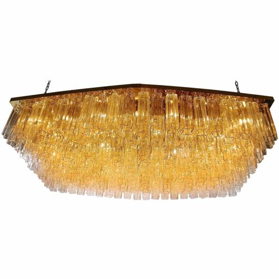 Tronchi Chandelier in Murano Glass, circa 1970