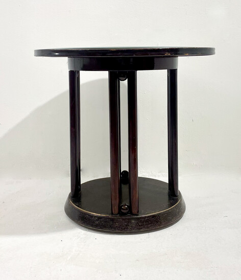 Vienna secession Gueridon with glass plate model 728 from the Fledermaus Cabaret by Josef Hoffmann for Kohn- Austria c.1900