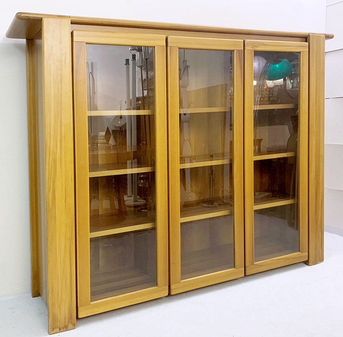  Walnut Display Cabinet by Mario Marenco, Italy, 1970s