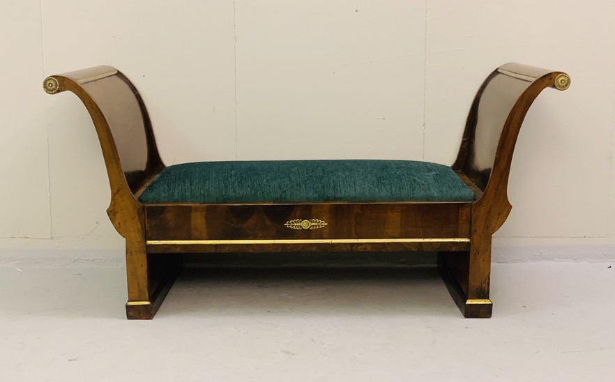 Walnut empire bench - Italy c.1830