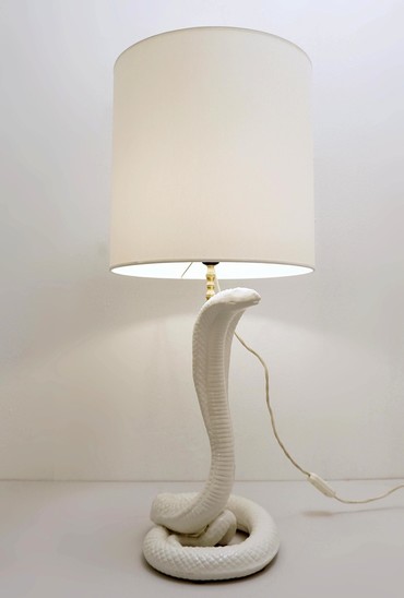 White Ceramic Cobra Lamp