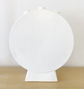 White Ceramic tulip vase by Pol Chambost - France 1940s