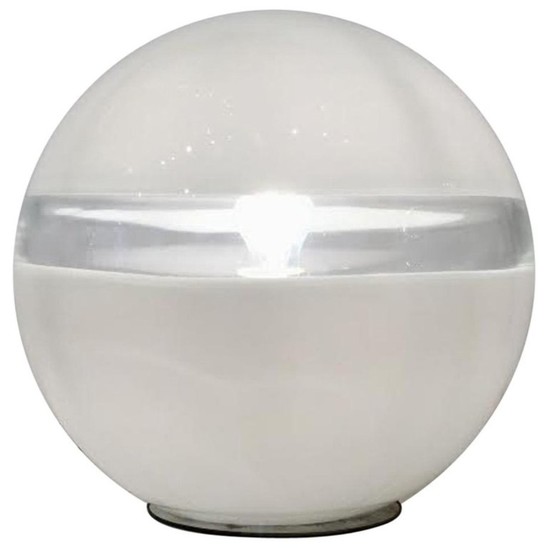 White glass table Lamp model LT231 by Carlo Nason For Mazzega
