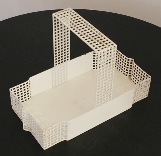 White Metal Basket By Josef Hoffman For Bieffeplast