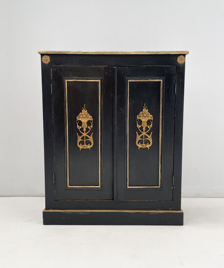 Wood Cabinet, Black and Gold, XIX Century