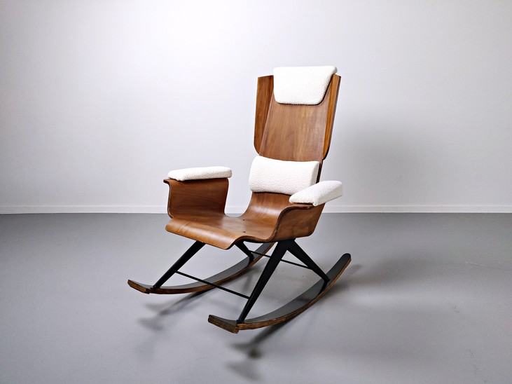 Wood rocking chair by Carlo Ratti - Italy 1960s