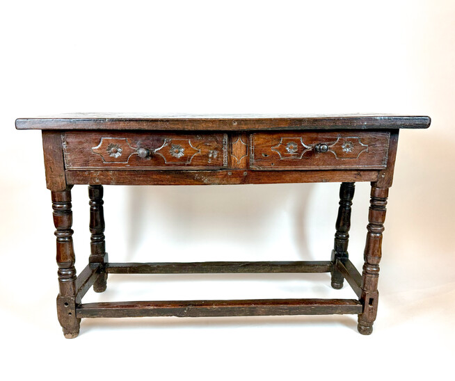 Wooden Spanish Console, 19th Century
