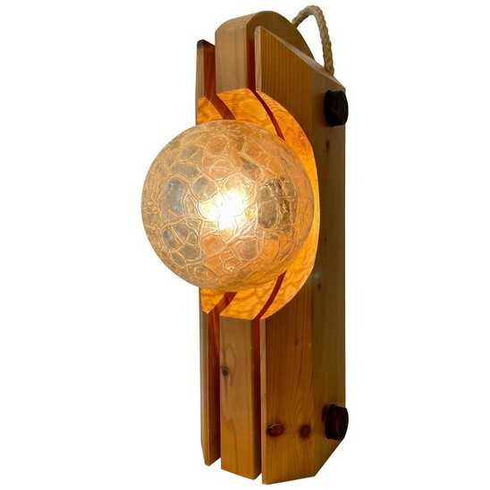 Wooden table lamp by Temde Leuchten - Germany 1970s