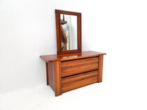 Wooden Wall Mirror by Mario Marenco, Mobil Girgi, 1970s