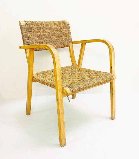 Woven Wood And Cord Armchair