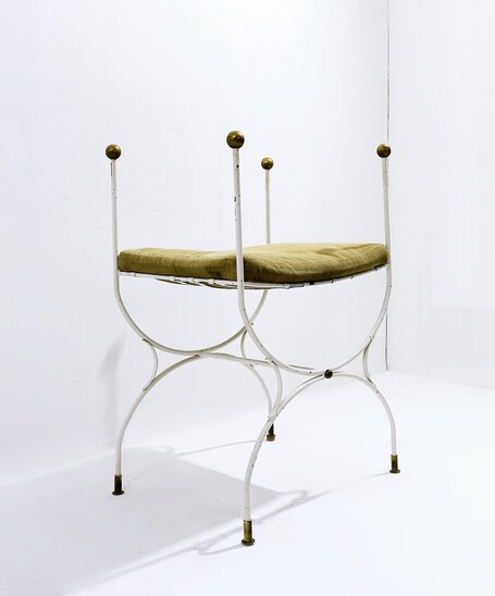 Wrought Iron and Bronze Curule Chairs