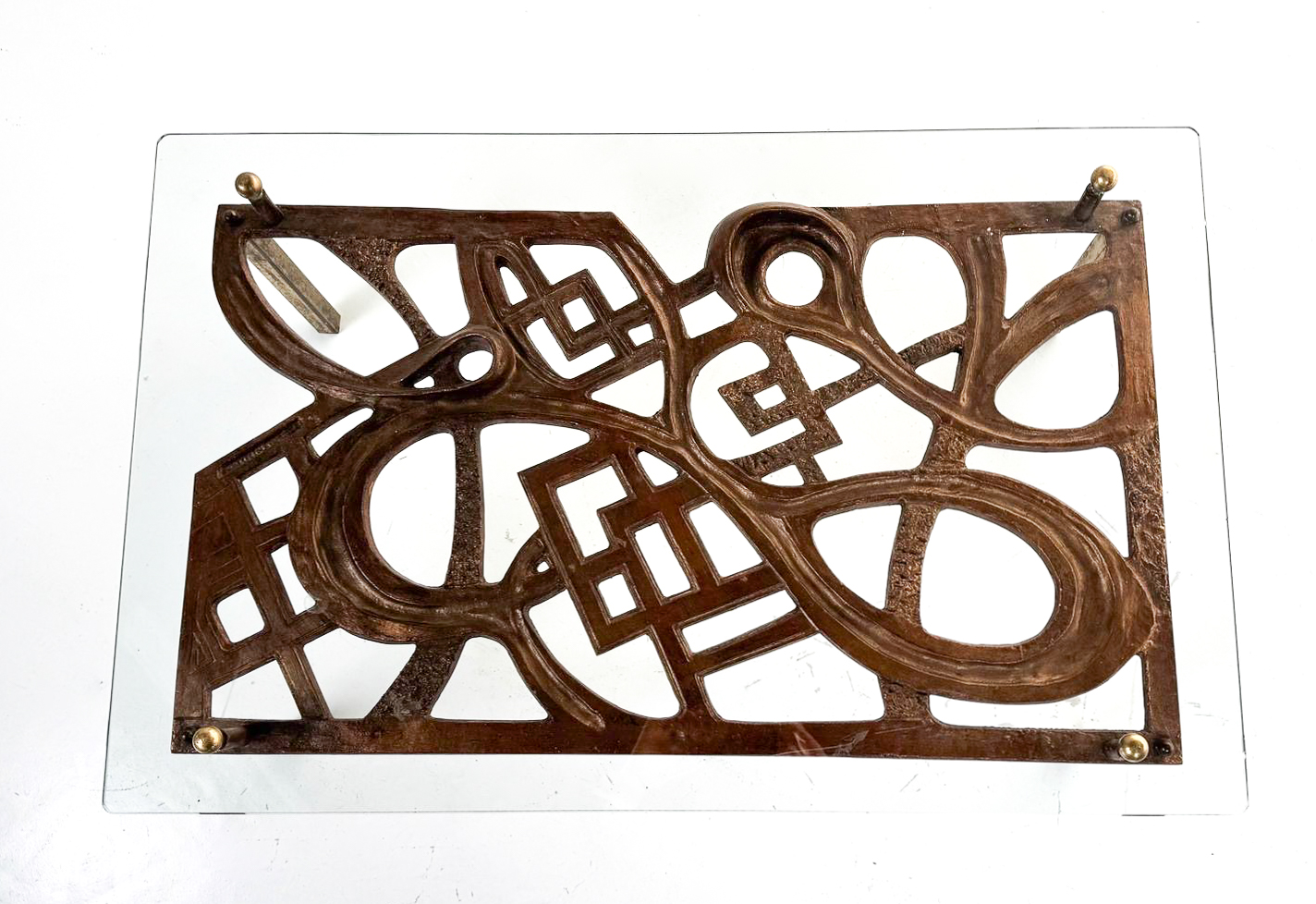 Wrought Iron and Glass Coffee Table, 1960s
