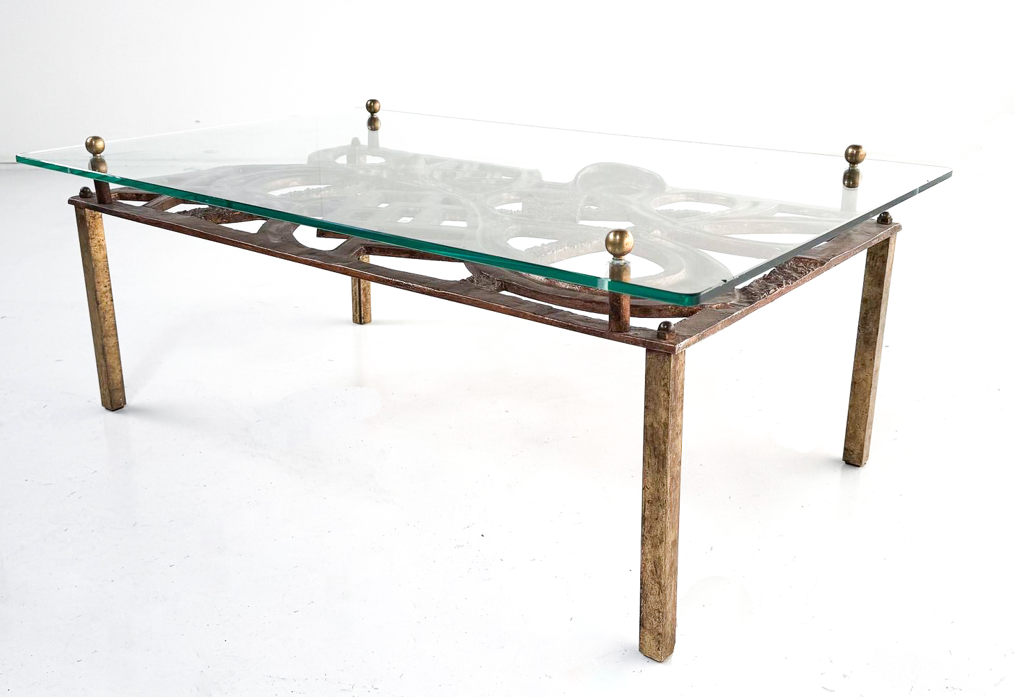 Wrought Iron and Glass Coffee Table, 1960s