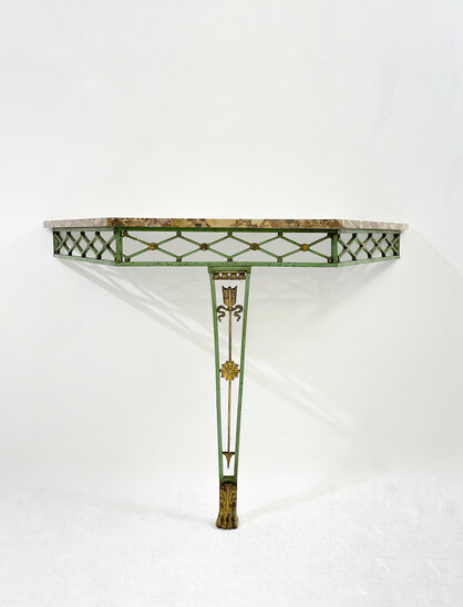 Wrought Iron Console Table, France, 1940s - In the Style of Poillerat