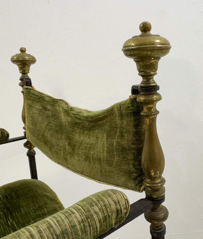 Wrought Iron Curule Armchair, 1930s