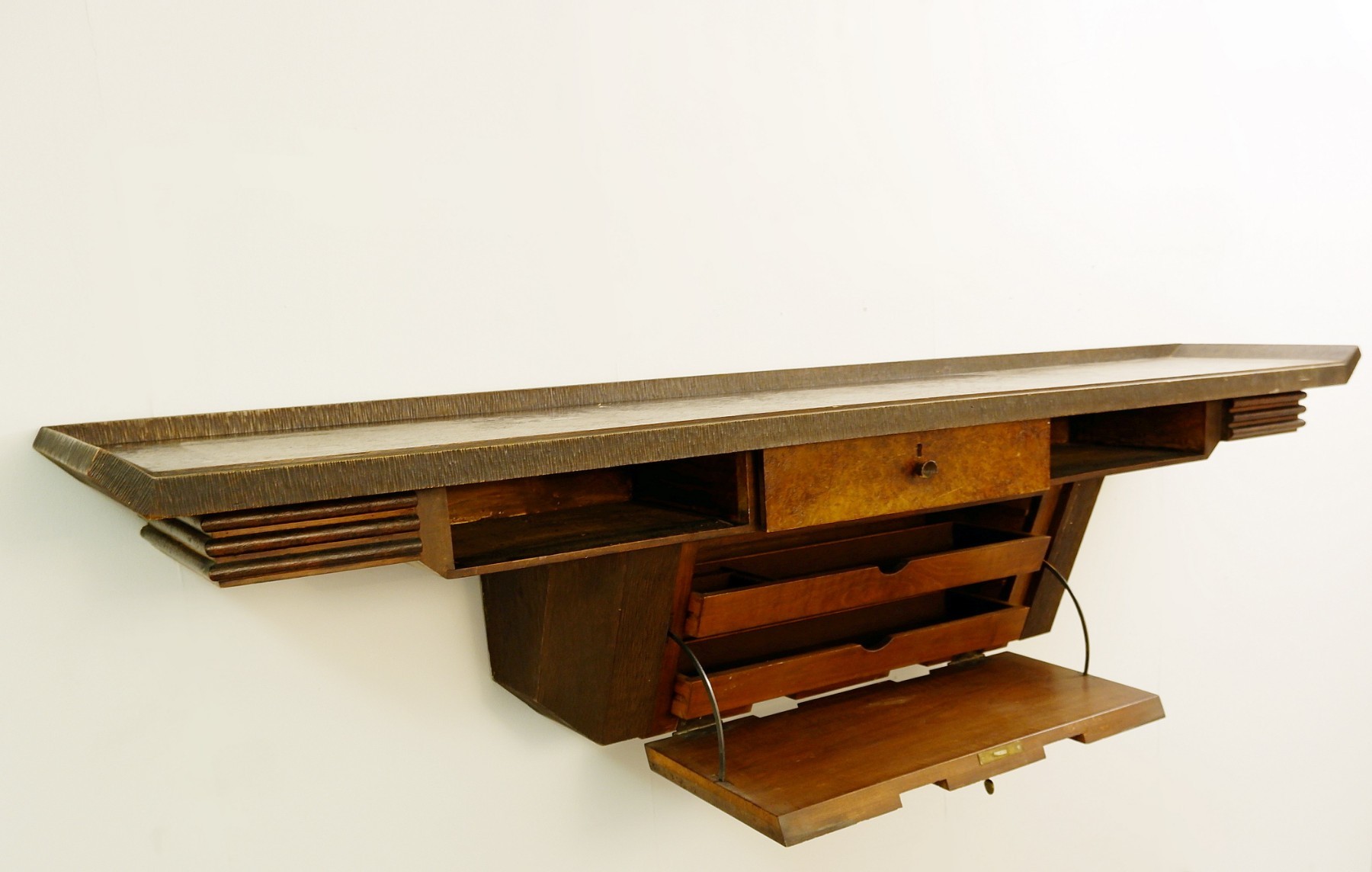 XXL Wood Console By Pier Luigi Colli, Italy - 1950s