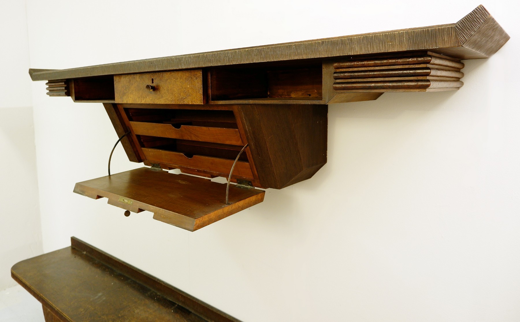 XXL Wood Console By Pier Luigi Colli, Italy - 1950s