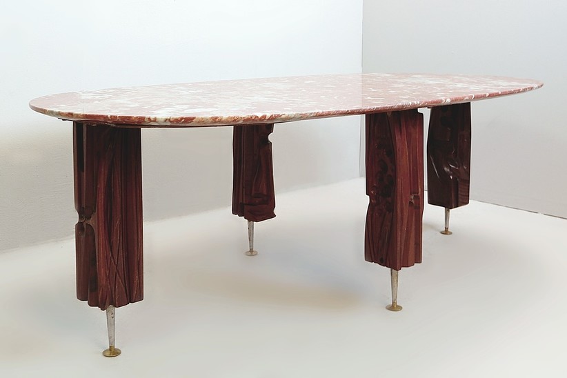 Yasuo Fuke Coffee Table In Wood And Marble Top