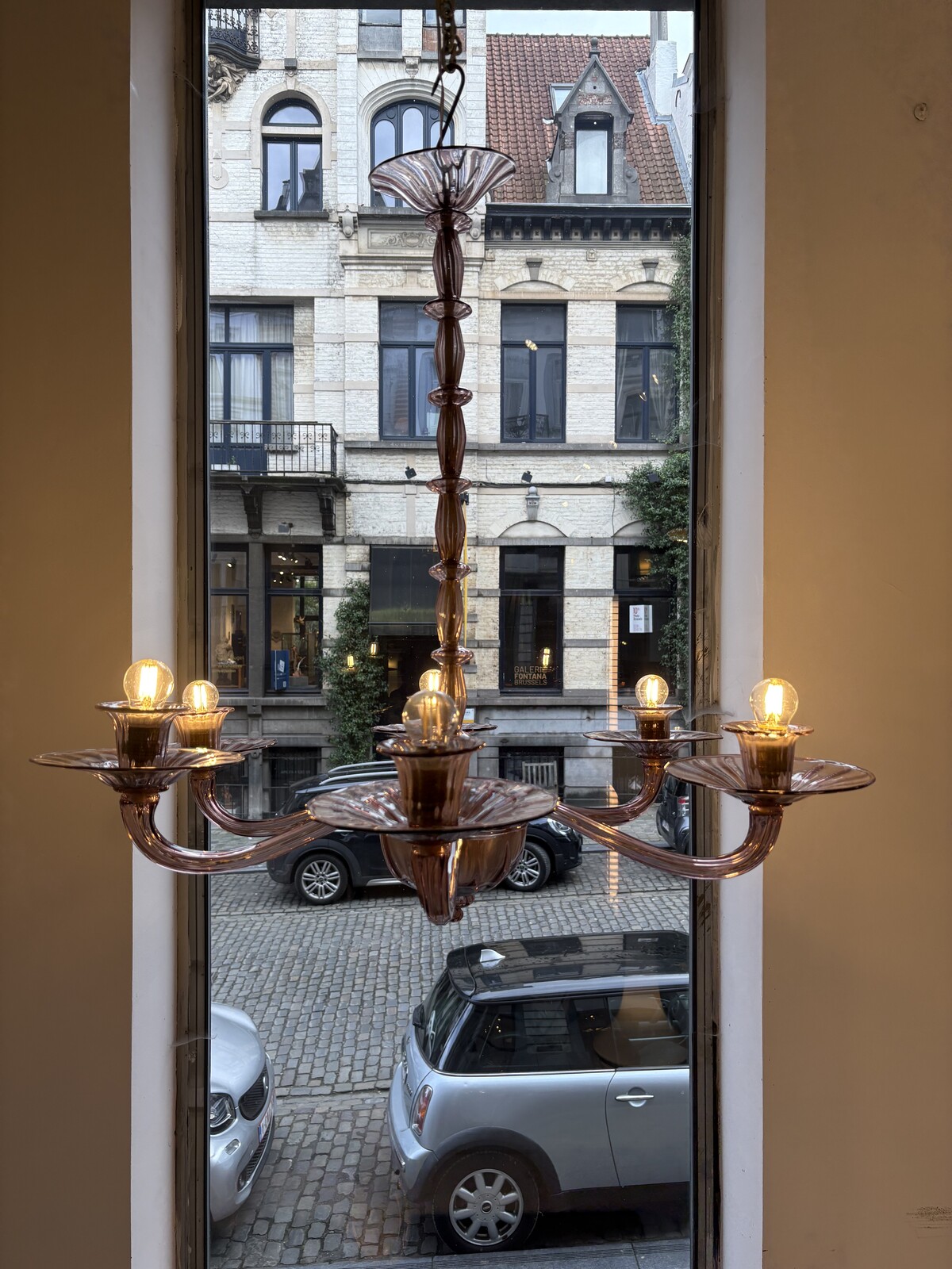 Zecchin Murano chandelier with 6 arms of lights, circa 1940