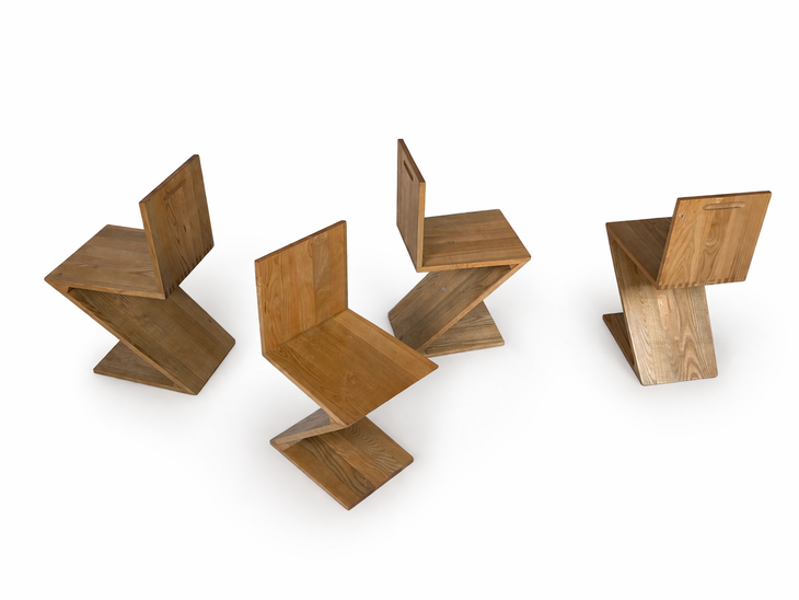 Zig zag chairs by Rietveld